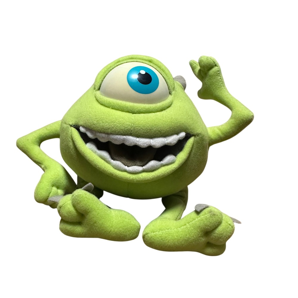 Disney Pixar Monsters Inc Mike Wazowski Plush 2001 Hasbro 6 Inch Green